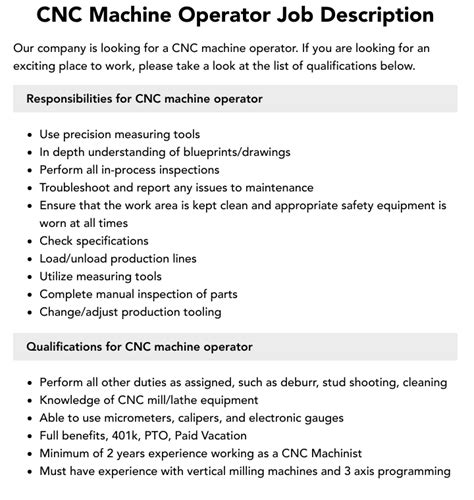 cnc machine worker|cnc job description and duties.